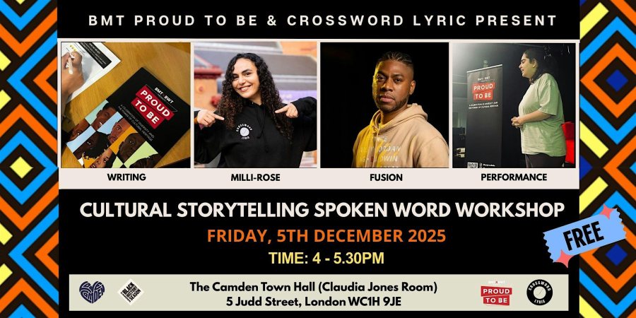 Spoken Word Workshop at Camden Town Hall on Fri 5th December 2025 Flyer