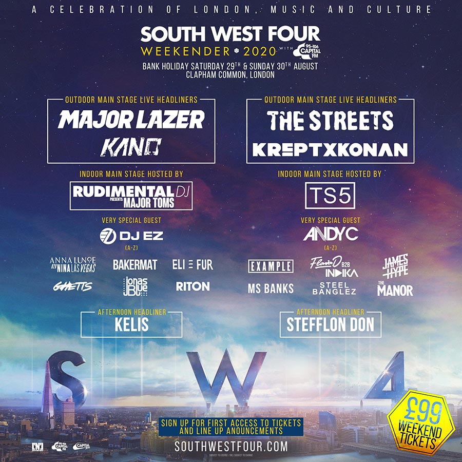 SW4 Festival Saturday at Clapham Common on Sat 29th August 2020 Flyer