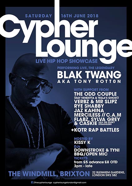 The Cypher Lounge at The Windmill Brixton on Sat 16th June 2018 Flyer