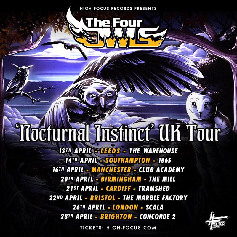 The Four Owls at Scala on Tue 26th April 2022 Flyer