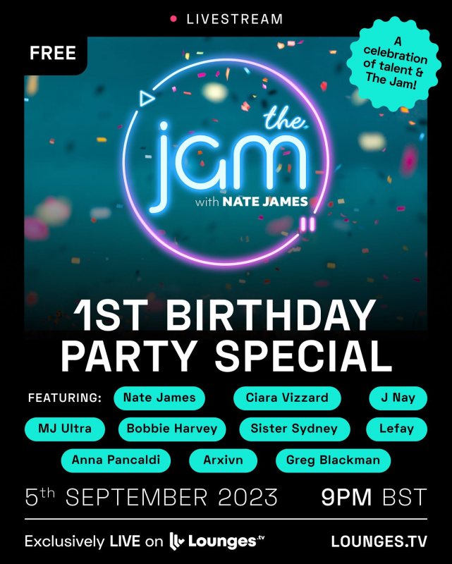 The Jam 1st Birthday Special at Looking Glass Cocktail Club on Tue 5th September 2023 Flyer