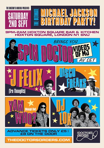The Ultimate Michael Jackson Birthday Party at Hoxton Square Bar & Kitchen on Sat 2nd September 2017 Flyer