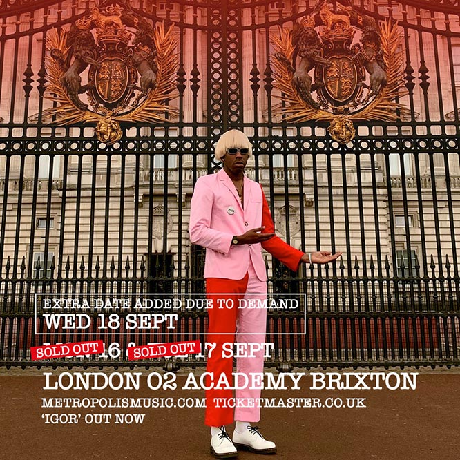 Tyler, the Creator at Brixton Academy on Tue 17th September 2019 Flyer