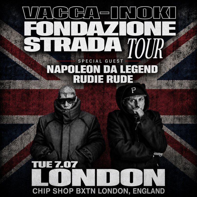 Vacca & Inoki at Chip Shop BXTN on Tue 7th July 2026 Flyer
