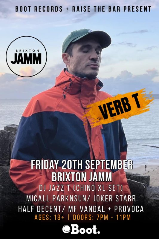 Verb T at Brixton Jamm on Fri 20th September 2024 Flyer