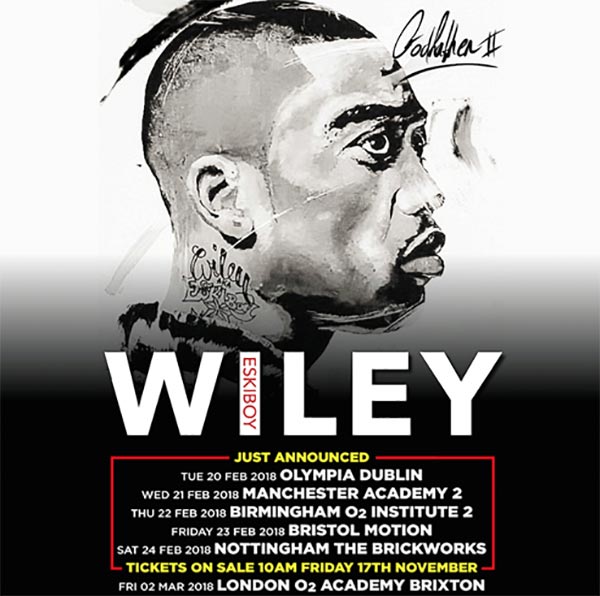 Wiley at Brixton Academy on Fri 2nd March 2018 Flyer