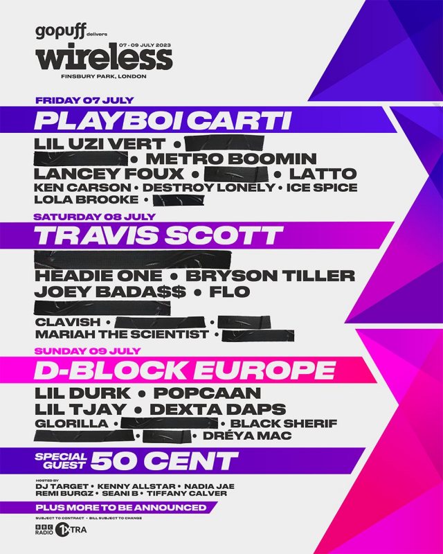 Wireless Festival 2023 Saturday  at Finsbury Park on Sat 8th July 2023 Flyer