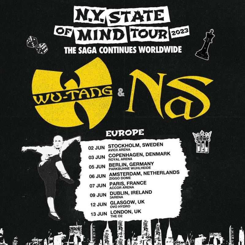 Wu-Tang Clan & Nas at The o2 on Tue 13th June 2023 Flyer