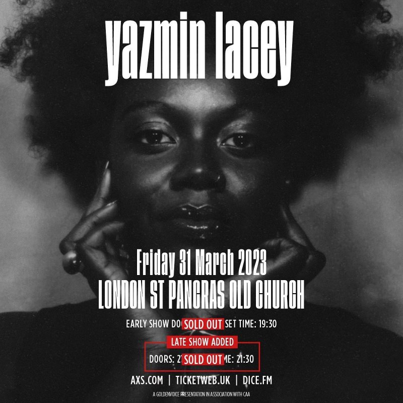 Yazmin Lacey Late Show at St. Pancras Old Church on Fri 31st March 2023 Flyer