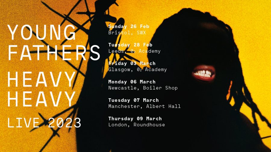 Young Fathers at The Roundhouse on Thu 9th March 2023 Flyer