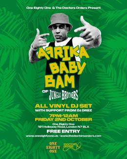 Afrika Baby Bam  at One Eighty One on Friday 2nd October 2026