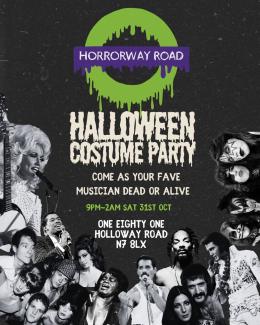 Horroway Road Halloween Costume Party at One Eighty One on Saturday 31st October 2026