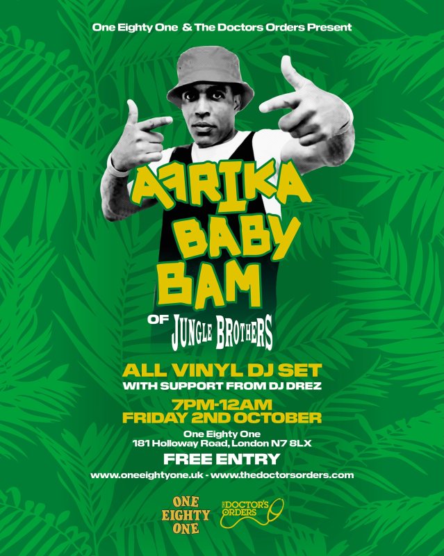 Afrika Baby Bam at One Eighty One on Fri 2nd October 2026 Flyer