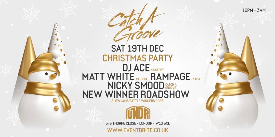 Catch A Groove - Christmas Party at UNDR on Sat 19th December 2026 Flyer
