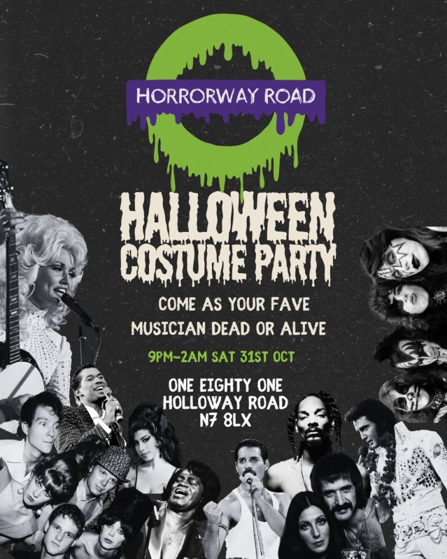 Horroway Road Halloween Costume Party at One Eighty One on Sat 31st October 2026 Flyer